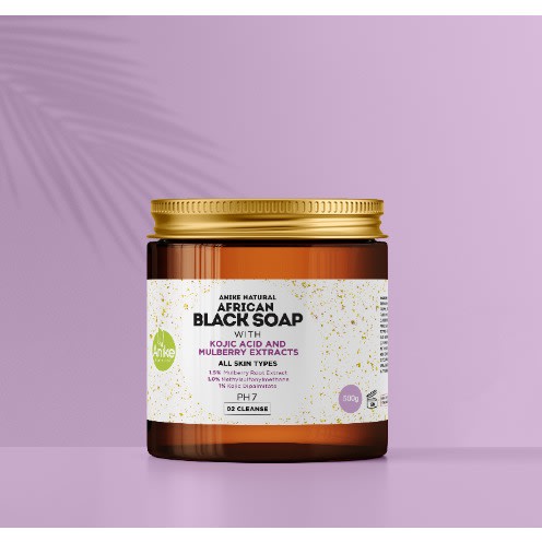 ANIKE NATURAL - African Black Soap With Kojic Acid And Mulberry Extract - 500g