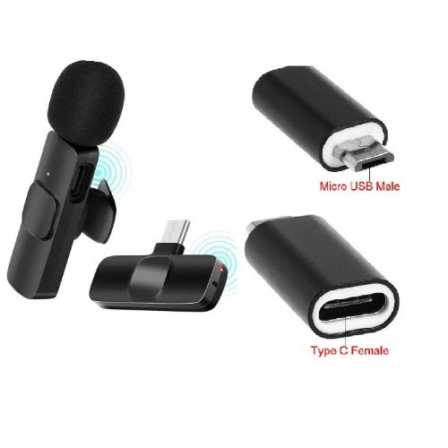 Wireless Lavalier Microphone For Micro Usb B & Type-c 2 In 1