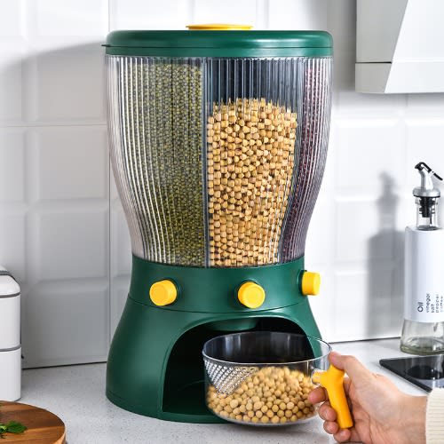 Rotating Food Grain Storage Kitchen Rice Dispenser-10kg