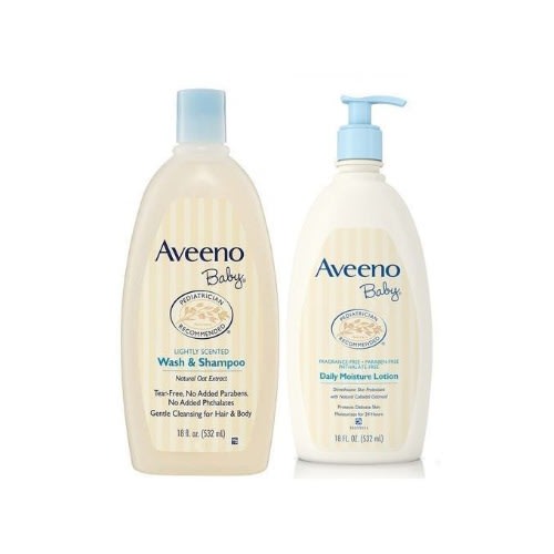 Baby Daily Moisture Lotion Wash & Shampoo 18oz Each.
