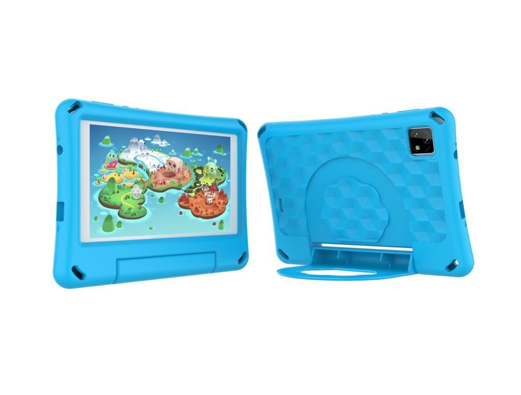Kids A76 Educational Tablet, 7 Inches,Android 7.0,Dual Sim 5G Enabled,128GB Rom,4GB Ram, Pre-installed Apps & Games, Zoom & Google Meet, Powerful Stand & Gifts - Blue