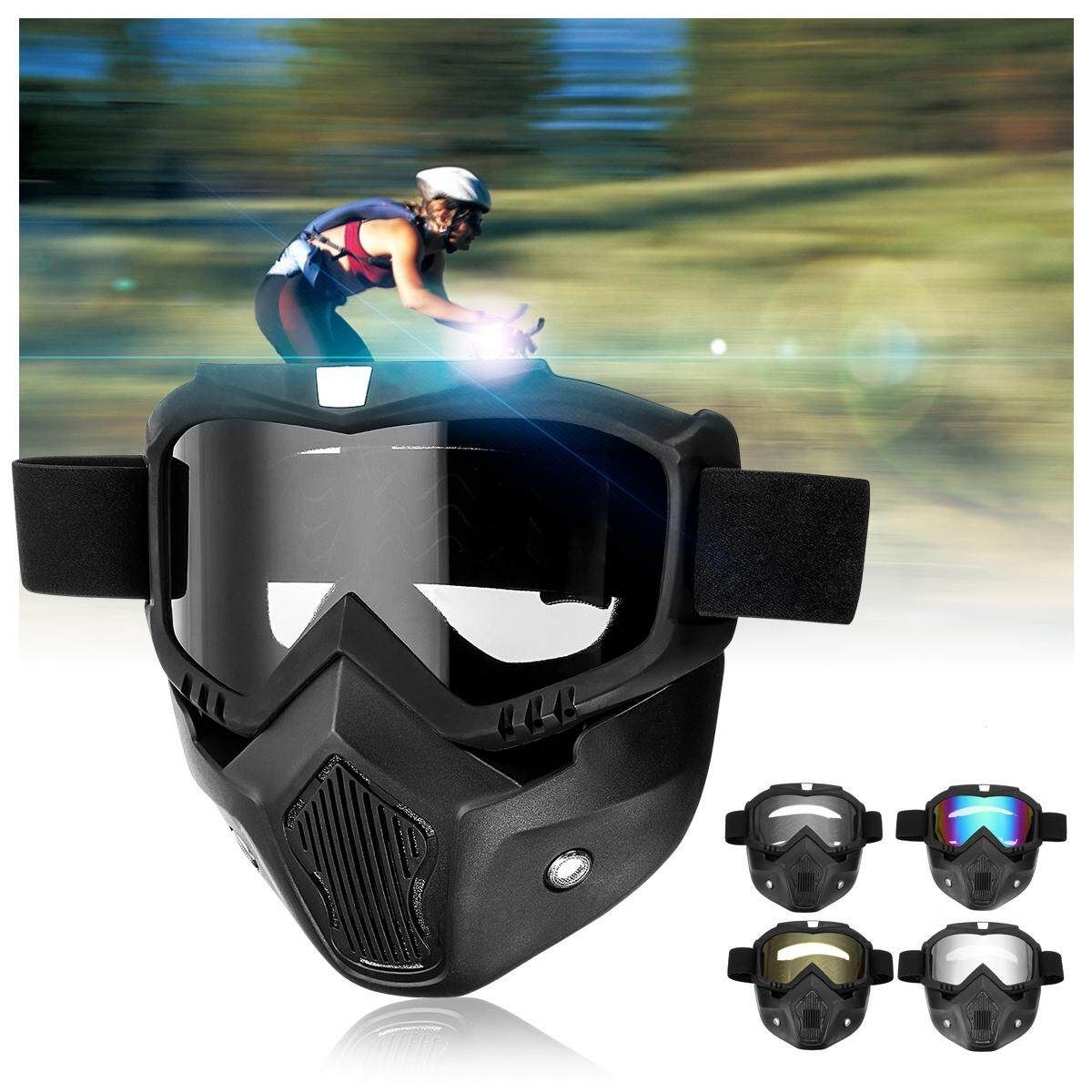 Detachable Motorcycle Modular Shield Face Riding Skiing Transparent Transparent
