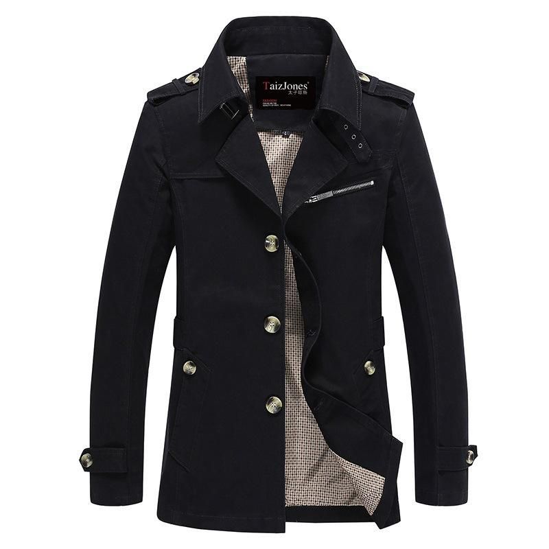 Men's Jackets Mid Length Casual Jackets Black