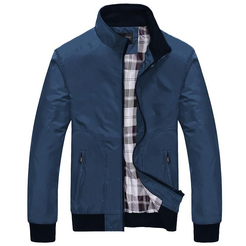 Men's Jackets Stand Collar Baseball Jackets Blue
