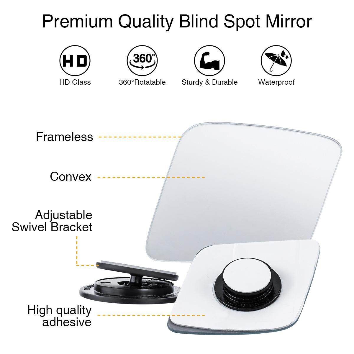 RM10 Blind Spot Mirrors Custom Fit Blind Spot Mirror For 4th Gen Ram Trucks (2009-2018) Improves Visibility Great Material 2.5