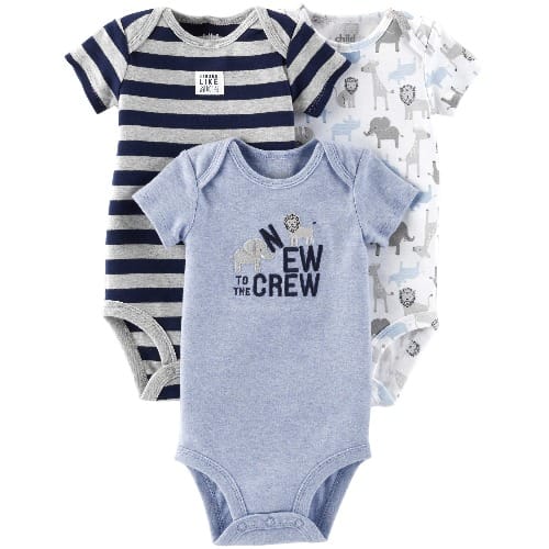 Child Of Mine Newborn Baby Boy 3-pk Bodysuit Set