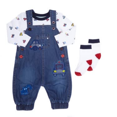 Three Piece Car Dungaree Set