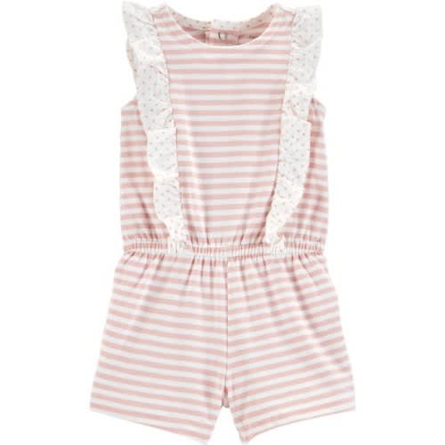 Baby Girl Striped Ruffle Jumpsuit Romper