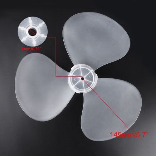 3 Leaves Clear Plastic Fan Blade Replacement For 12 Inch