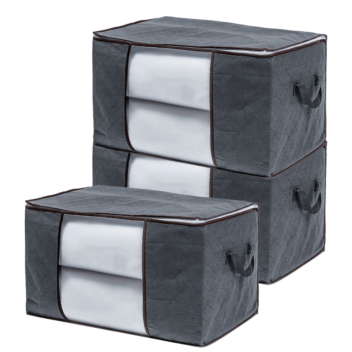 3PCS Large Foldable Laundry Storage Bag Organizer With