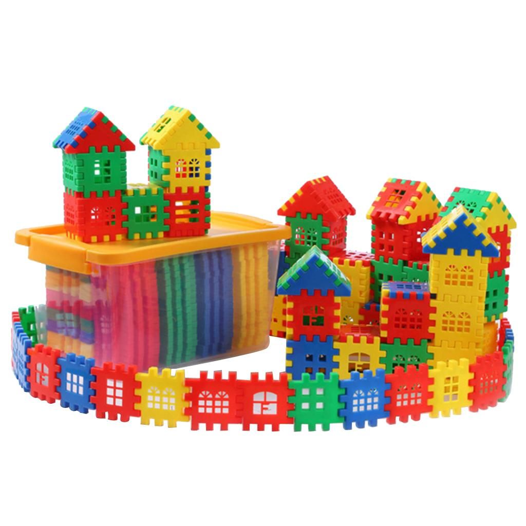 66 Pieces Plastic House Building Construction Blocks Puzzle, Children