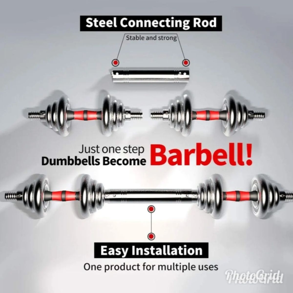 15KG BOXED DUMBBELL WITH BARBELL EXTENSION