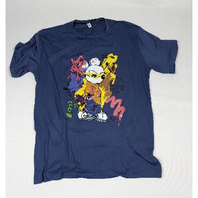 Character Print Stock Tshirt - Blue