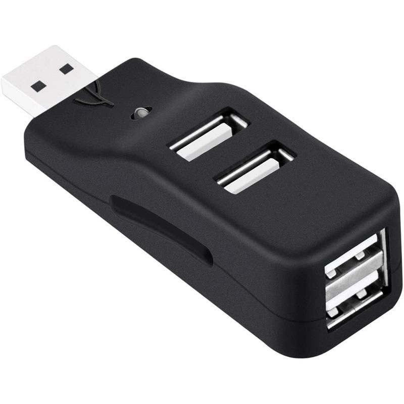 4 Port USB Hub, Mini USB 2.0 Data Hub Splitter Small