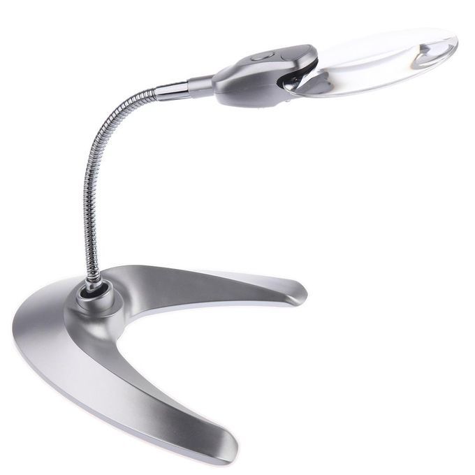 90mm LED Lighted Magnifier Desk Reading 4x Stand Magnifier For