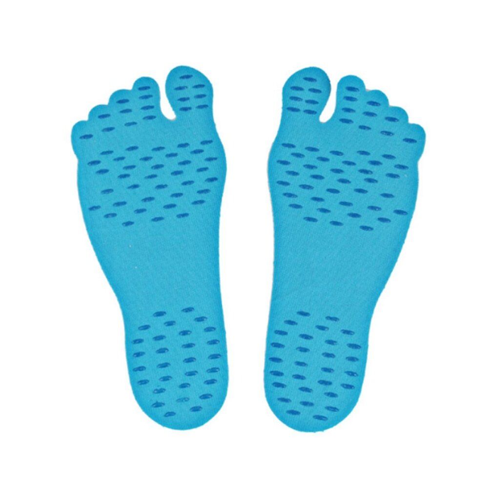 Beach Invisible Stick-Up Foot Insole Waterproof Protective Socks Pad Thermal Insulation L Blue