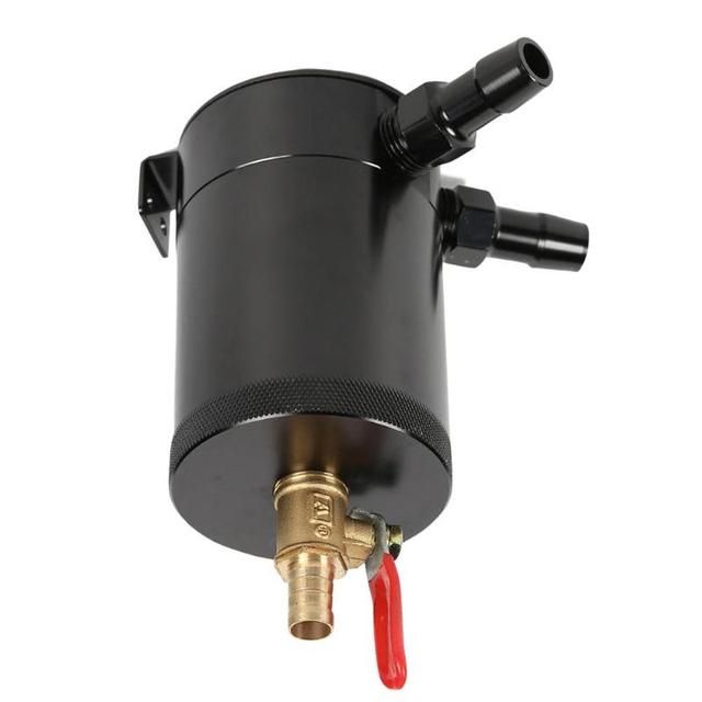 2-Port/3-Port Baffled Oil Catch Can Tank With Drain Valve