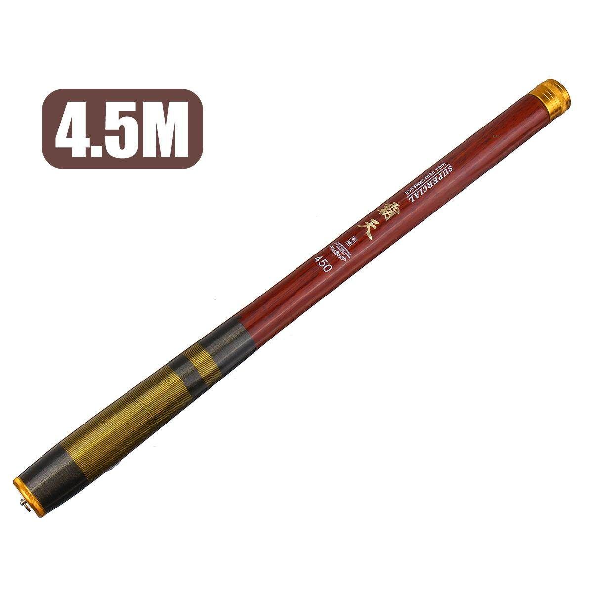 1.5/1.8/2.1/2.4/2.7/3.0/3.6/4.5M High Carbon Fiber Ultra Hard Telescopic Rod Reel Combo Sea Fish Length 4.5