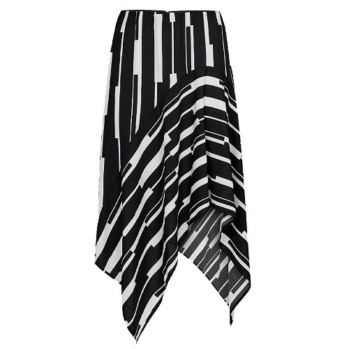 Nancy Chiffon Mono Stripe Hanky Skirt