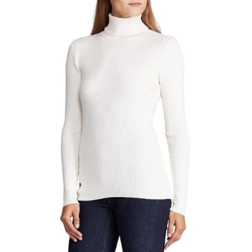 Ladies Turtle Neck Long Sleeve - White