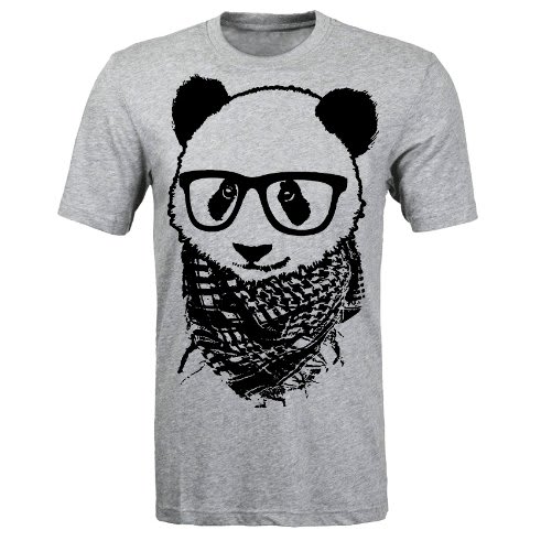 Panda Things Print Tshirt - Grey