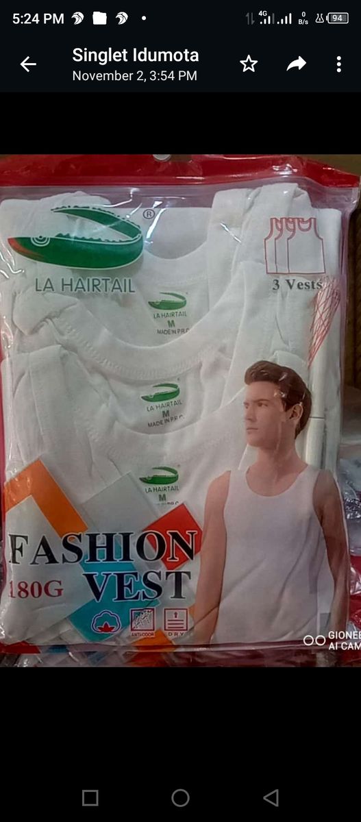 Vest Singlet 3-1 White