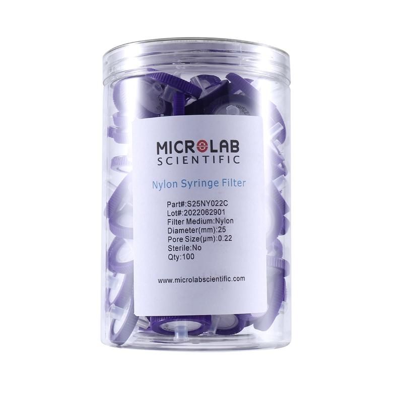 100Pcs Nylon Syringe Filters Membrane - 25mm