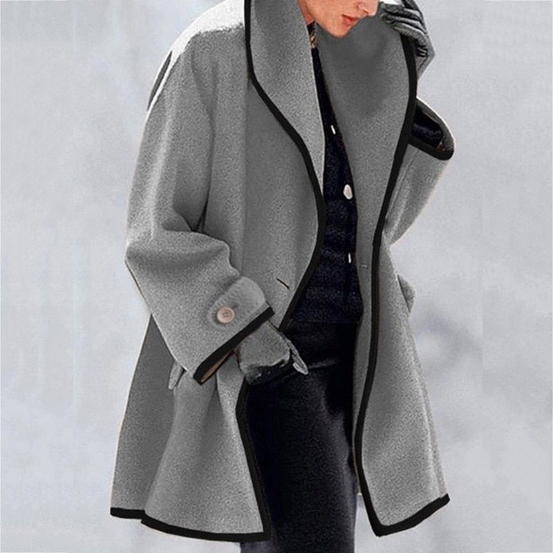 Womens Retro 2021 Winter Overcoat Coats Lapel Cardigan Single Button Jackets Trench Ladies Warm Long Overcoat Plus Size Outerwea