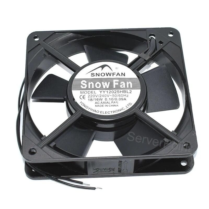 New 12025 Cooler YY12025HBL2 AC 220V 2-Wire 120*120*25MM 0.1/0.9A Double Ball Bearing Cooling 18/16W Fan