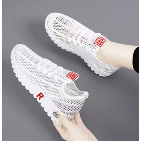 Trendy Fashion Lace-up Sneakers - White