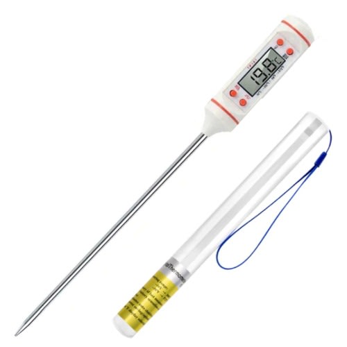 Long Probe Electronic Digital Thermometer Stainless Steel