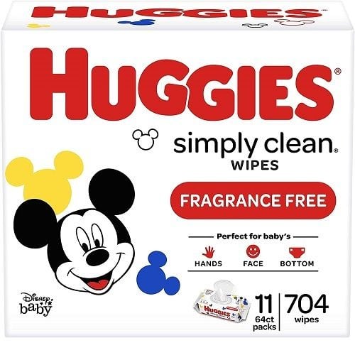 Huggies Simply Clean Unscented Baby Wipes - 11 Flip-top Packs - 704 Wipes Total