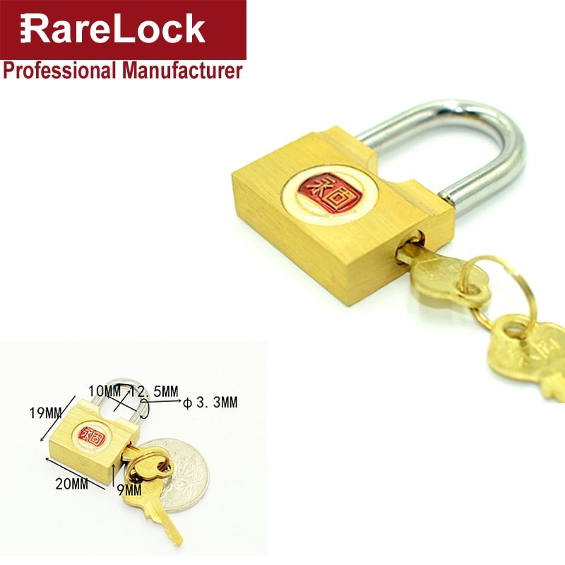 BrMini Padlock Key Lock For Barn Drawer Cabinet Diary Bag Backpack Mailbox Air Box Rarelock MS557 I