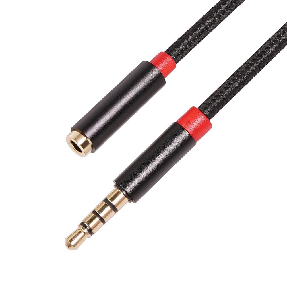 3.5mm Jack AUX AUDIO Male to Female Extension Cable with Microphone Stereo 3.5 Audio Adapter for PC Headset (1M)
