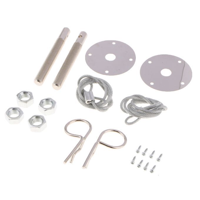 Pair Auto Suv Chrome Plus Flush Hood Latch Pin Racing Engine Lock