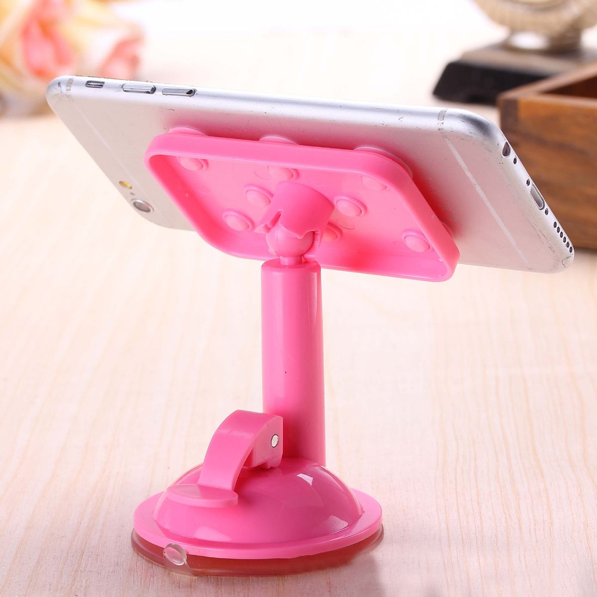 Car Phone Stand Suction Design Firm Car Phone Rack Pink