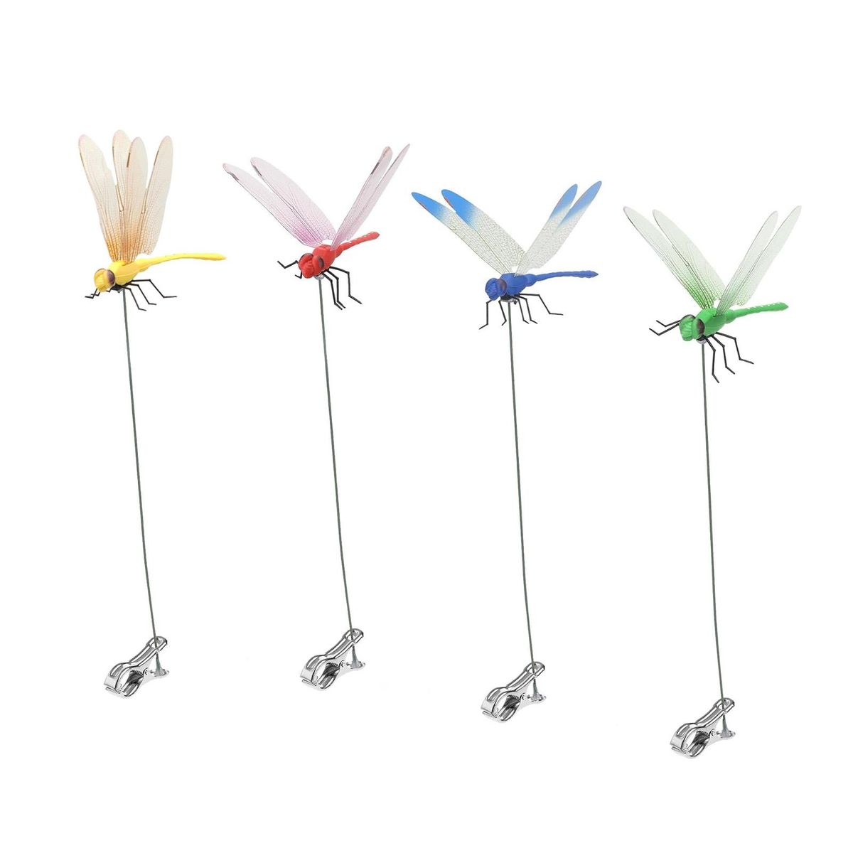 Plastic Dragonfly Clips Vibrant Waterproof Dragonfly Clips Realistic Multicolor