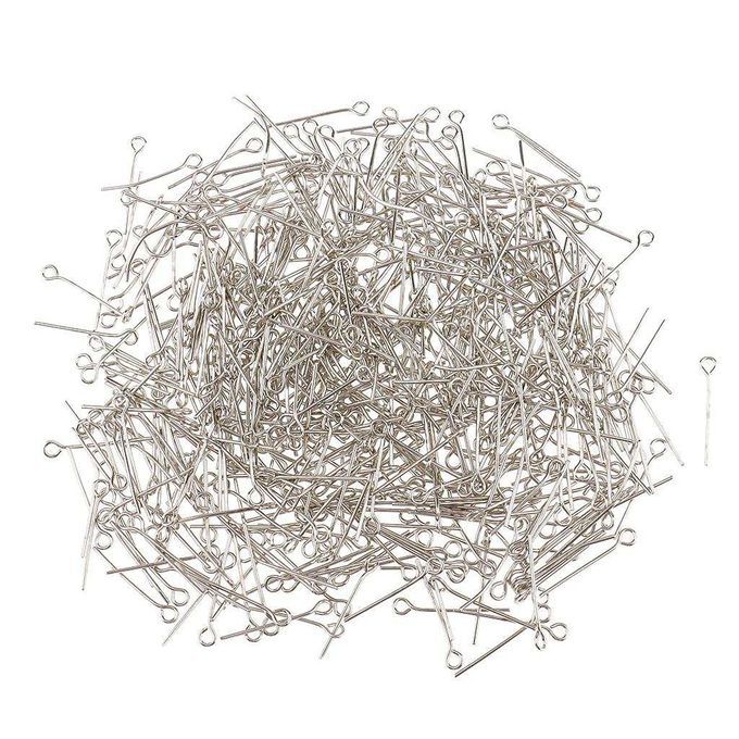 500pcs Silver Eyepin Metal Eye Pins Needles Findings For Jewelry