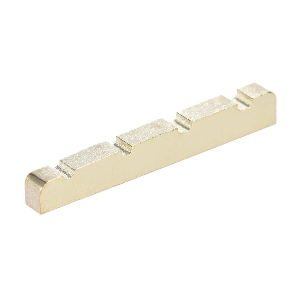 Pre-slotted Brass String Nut for 4-string Electric Bass Guitar Part Replacement 38 * 3.6 * 6.3-4.8mm