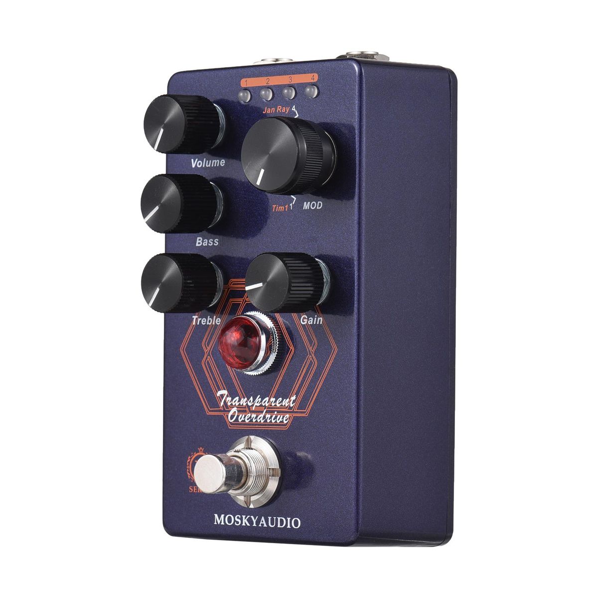 MOSKYAudio Overdrive Guitar Effect Pedal 4 Mode Switch & Volume/Bass/Treble/Gain Controls Compact Portable Digital Overdrive Guitar Effector Effect Processor for Electric Guitar - TRANSPARENT DRIVE