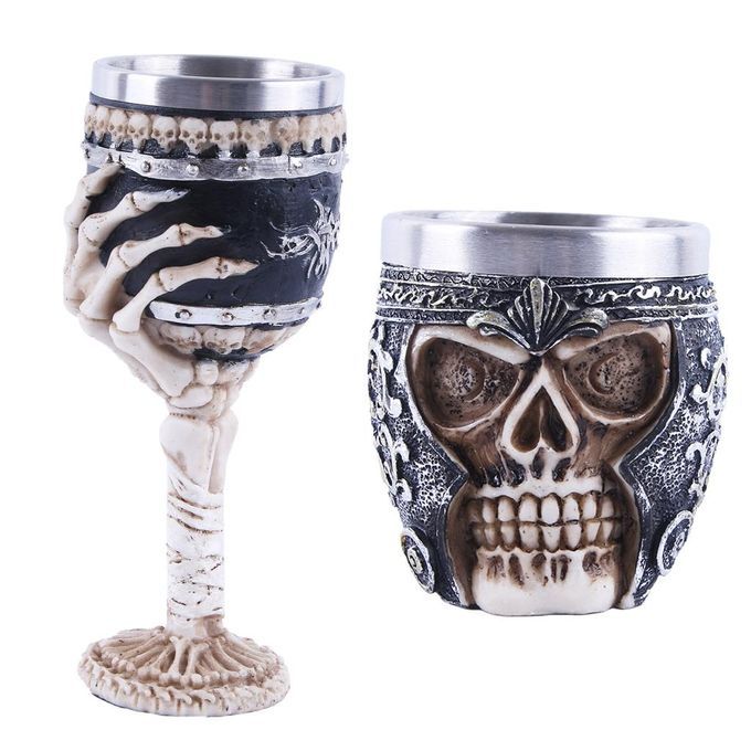 2Pcs Gothic Wine Goblet Resin Steampunk Collectibles Crafts Ornaments