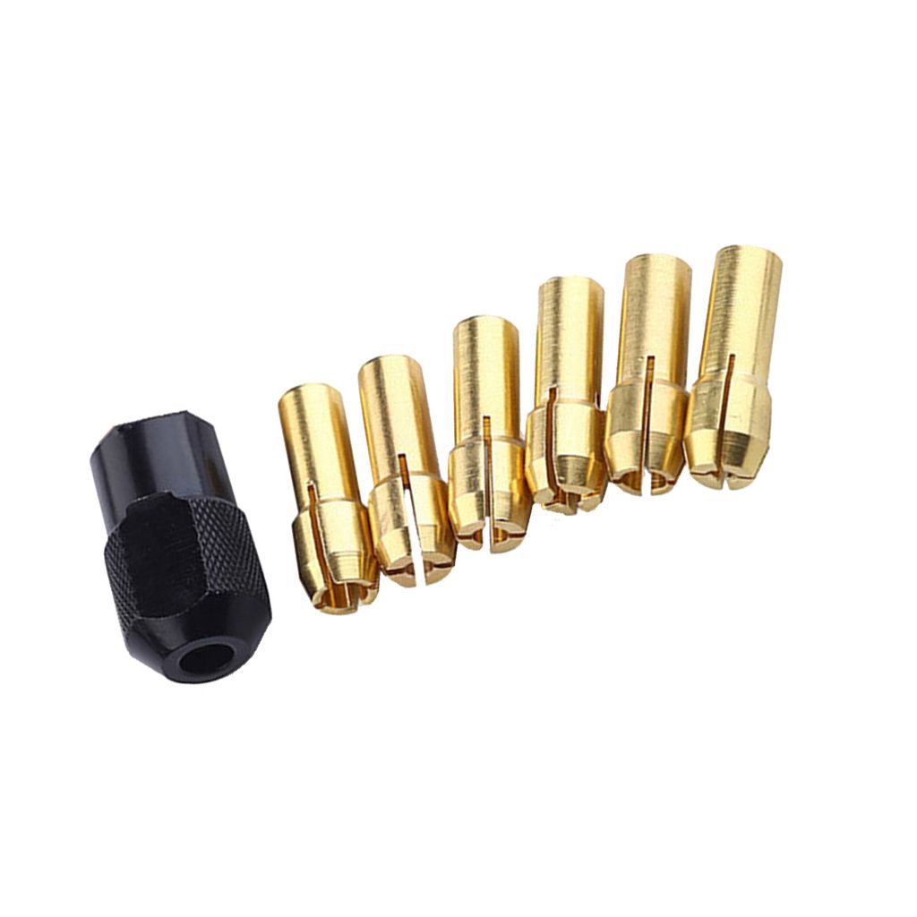 Pack Of 6pcs Brass Drill Bit Collet Mini Twist Drill Tool Chuck Set