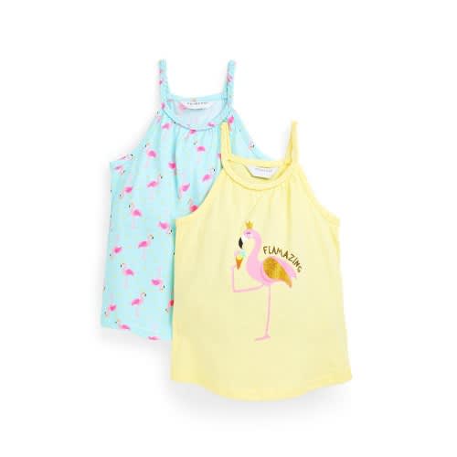 Girls Flamingo Tops- Pack Of 2