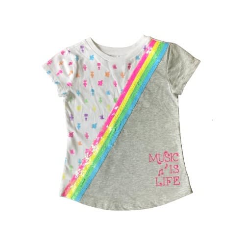 Troll Girls Short Sleeve Sequin T-shirt - Rainbow