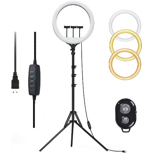Led Ring Fill Light 14 Inches With Tripod Stand And Different Colorful Selfie Lights