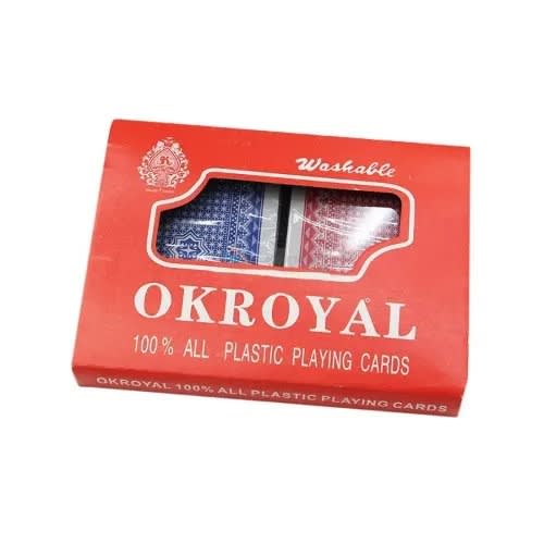 Ok Royal Plastic Playing Cards - Pack Of 2- Multi-color