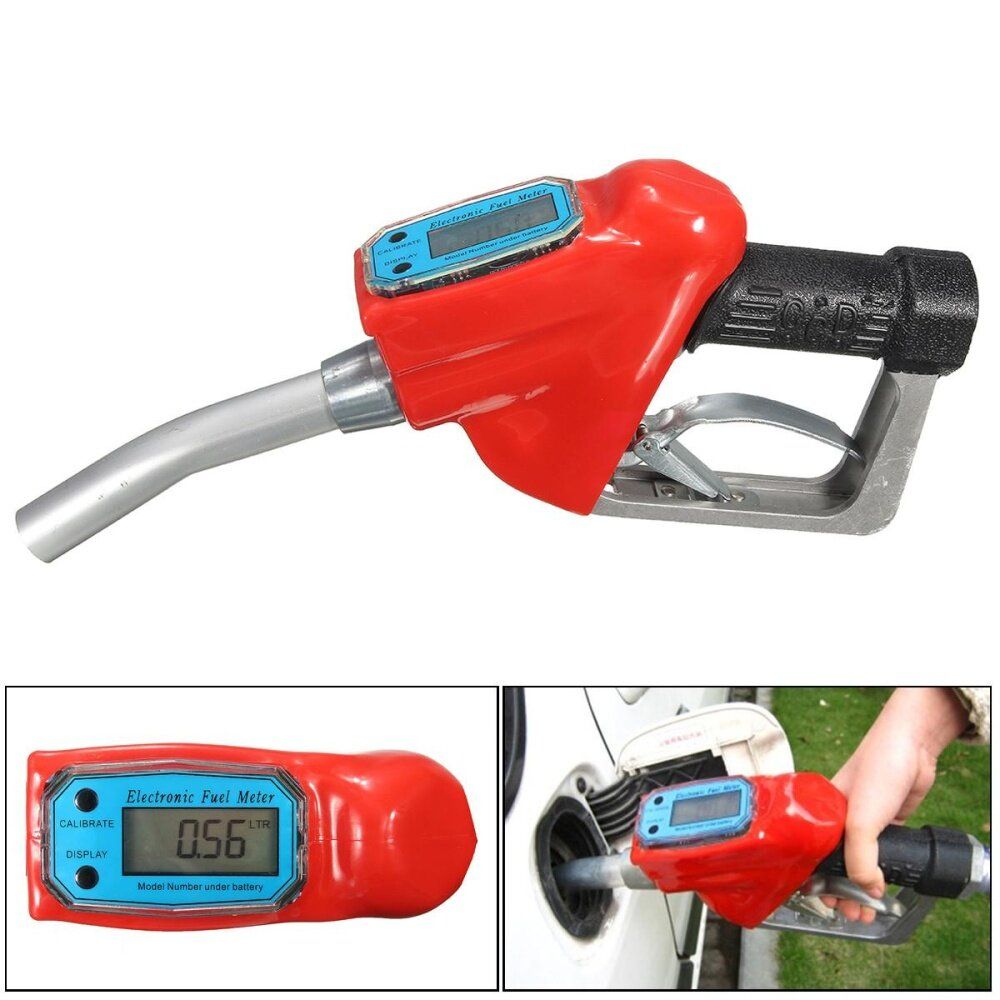 Fuel Gasoline Petrol Oil Delivery 1'' Nozzle Dispenser With Digital Flow Meter