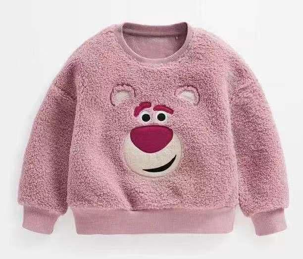 Winter Boys And Girls Teddy Plush Warm Cartoon Pullover Sweater