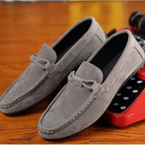 Men Suede Loafers Moccasins  Driving Shoes -grey