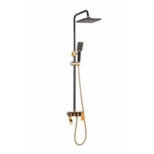 Black And Gold Bathroom  Standing Shower